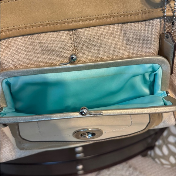 Coach Cream and Silver Satchel with Structured Design - Picture 3 of 9